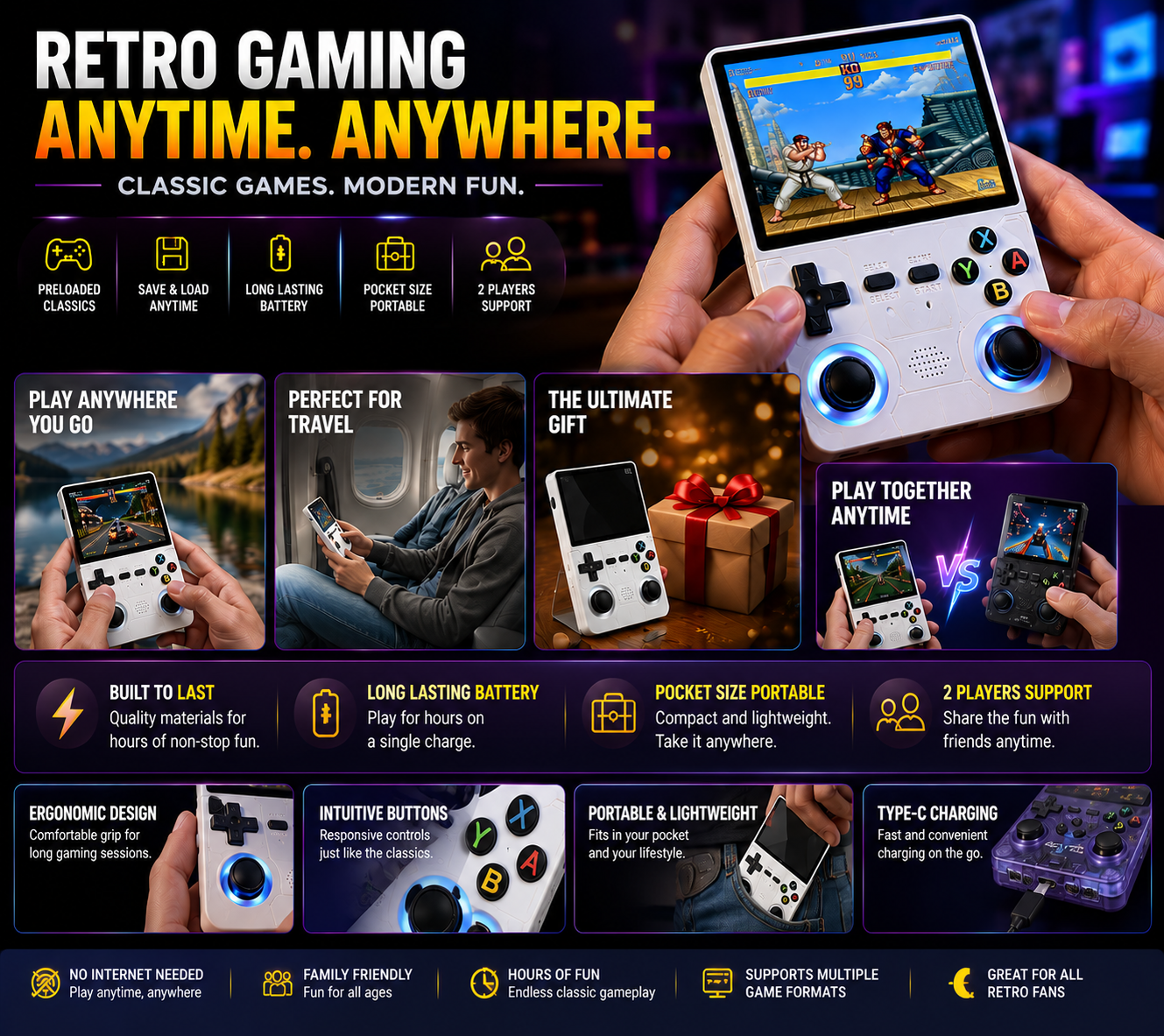 Retro Handheld Game Console